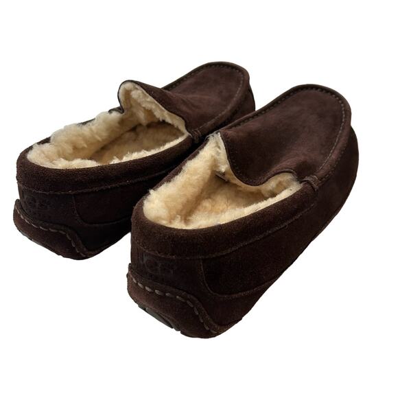 UGG Australia Mens Ascot Suede Closed Toe Slip on Slippers Brown  Size 10 - Picture 3 of 8